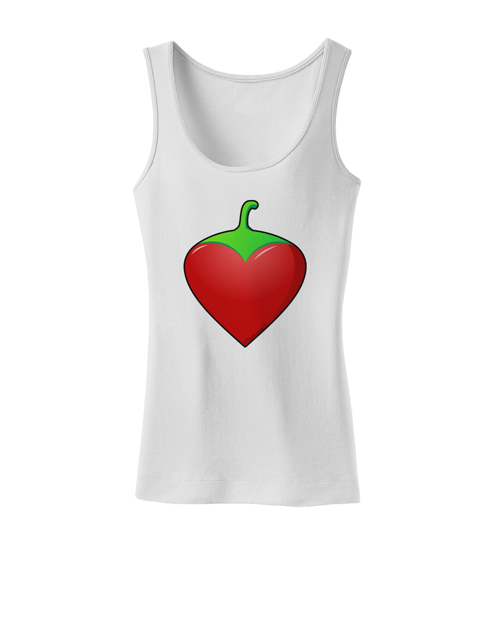 Chili Pepper Heart Womens Petite Tank Top-TooLoud-White-X-Small-Davson Sales