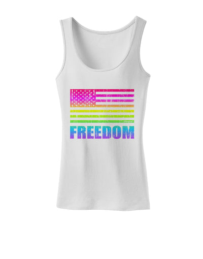 American Pride - Rainbow Flag - Freedom Womens Tank Top-Womens Tank Tops-TooLoud-White-X-Small-Davson Sales