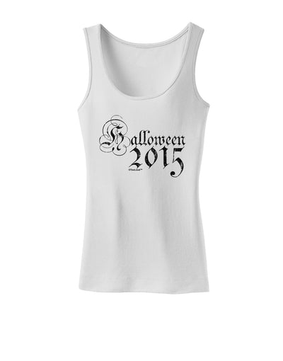 Halloween 2015 Script Distressed Womens Tank Top-Womens Tank Tops-TooLoud-White-X-Small-Davson Sales