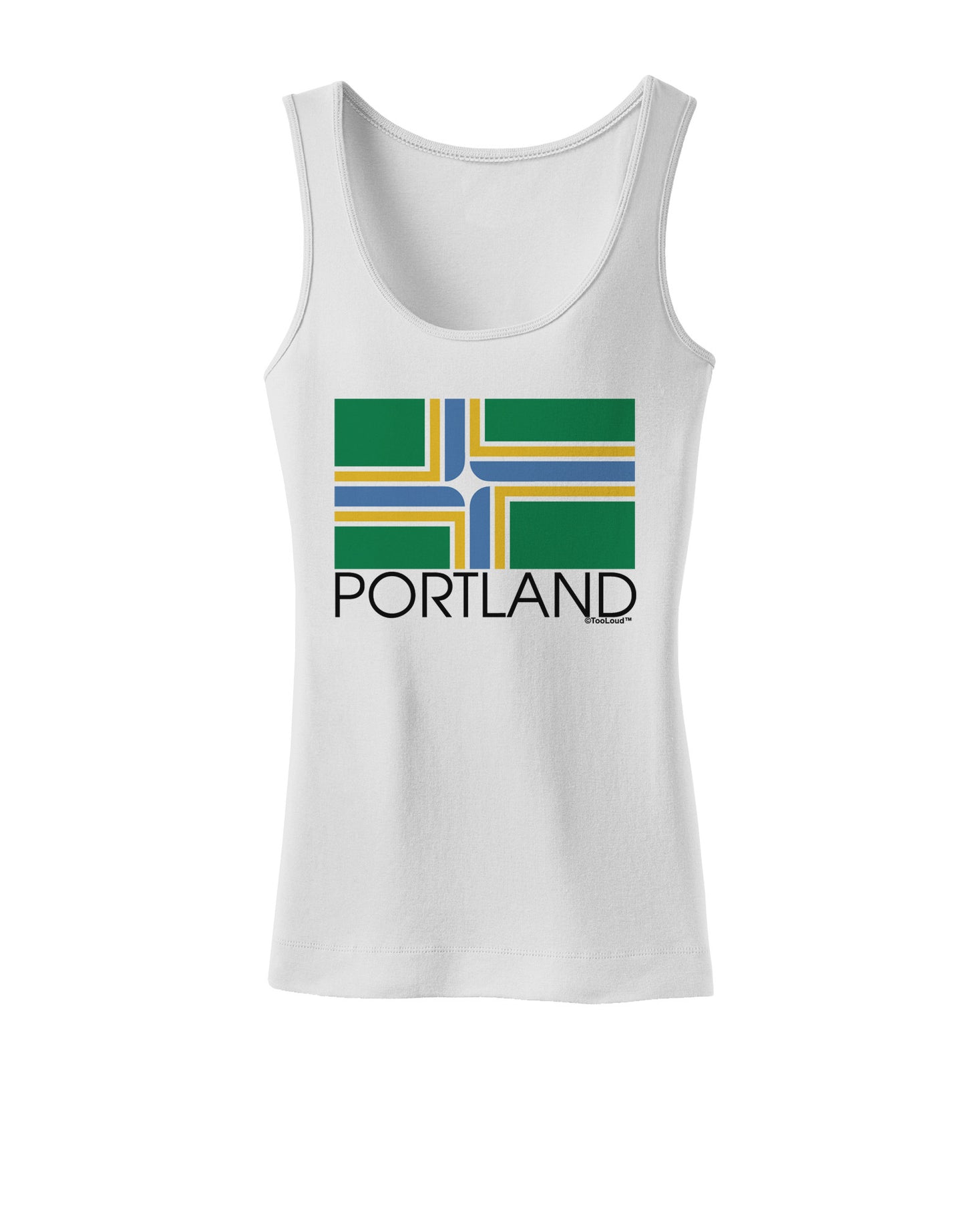 Portland Oregon Flag Text Womens Petite Tank Top-TooLoud-White-X-Small-Davson Sales