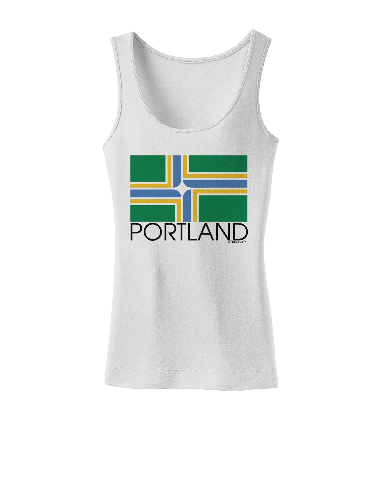 Portland Oregon Flag Text Womens Petite Tank Top-TooLoud-White-X-Small-Davson Sales