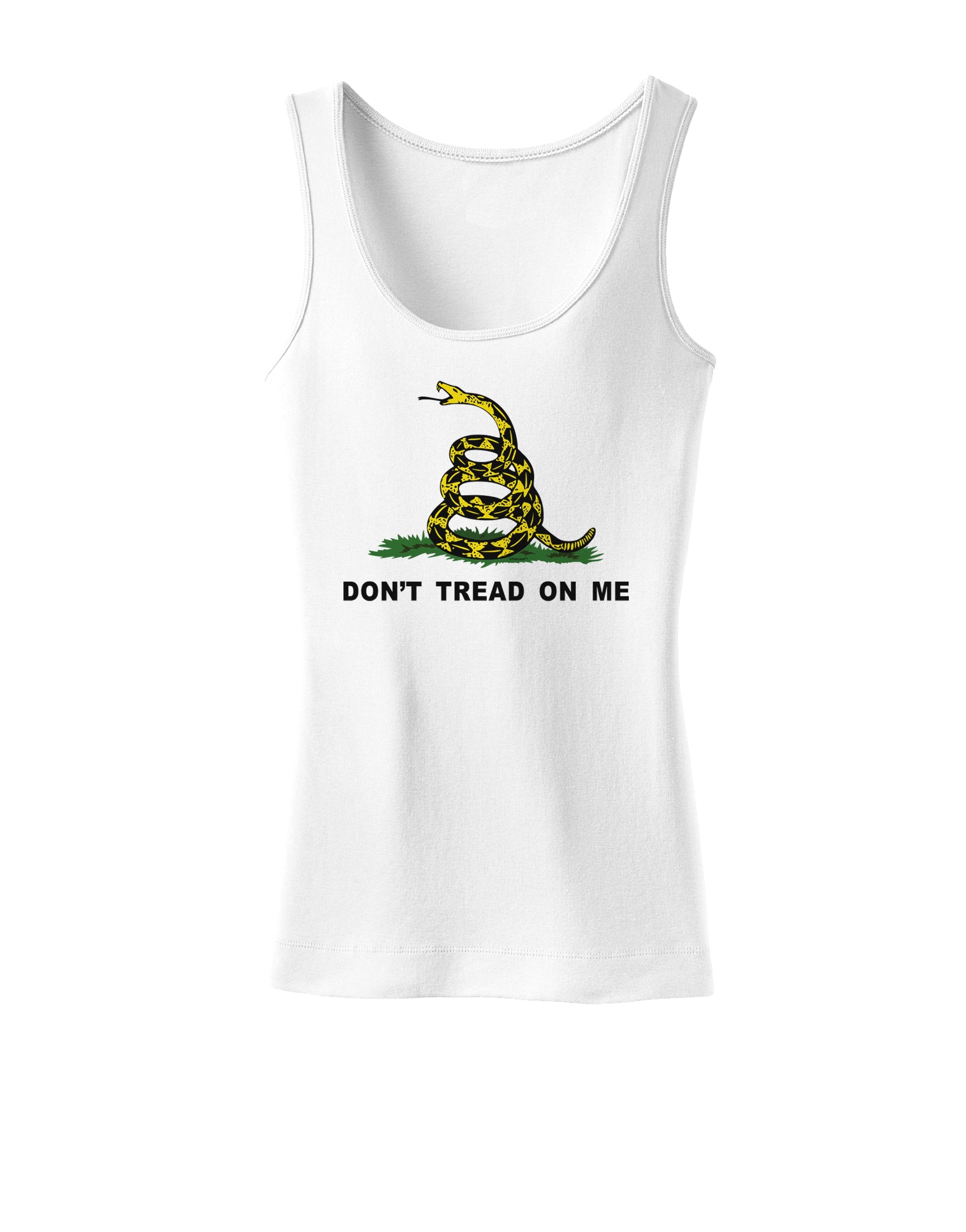 Don't Tread On Me Gadsden Flag Rattlesnake Womens Tank Top-Womens Tank Tops-TooLoud-White-X-Small-Davson Sales