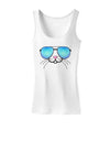 Kyu-T Face - Tiny Cool Sunglasses Womens Tank Top-Womens Tank Tops-TooLoud-White-X-Small-Davson Sales