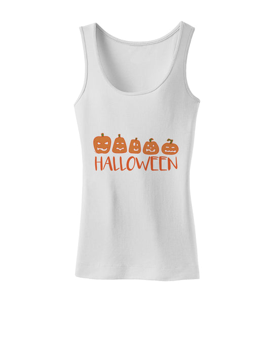 Halloween Pumpkins Womens Petite Tank Top-Womens Tank Tops-TooLoud-White-X-Small-Davson Sales