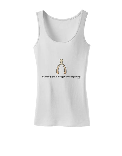 TooLoud Wishing You a Happy Thanksgiving Wishbone Womens Tank Top-Womens Tank Tops-TooLoud-White-X-Small-Davson Sales