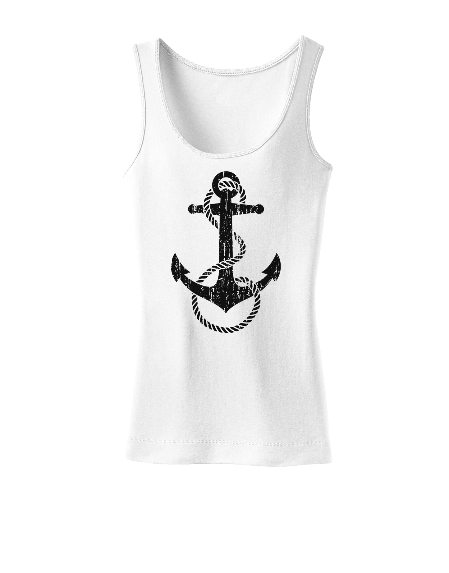 Distressed Nautical Sailor Rope Anchor Womens Tank Top-Womens Tank Tops-TooLoud-White-X-Small-Davson Sales