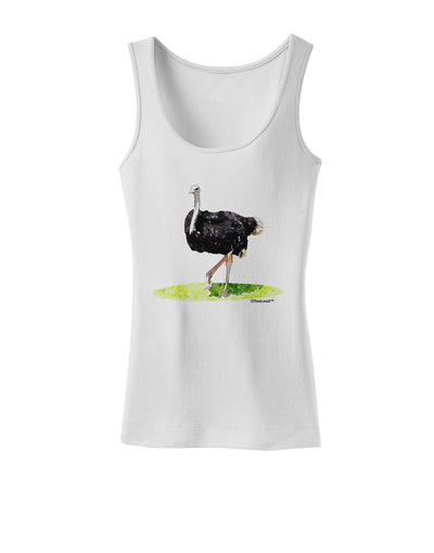 Ostrich Watercolor Womens Tank Top-Womens Tank Tops-TooLoud-White-X-Small-Davson Sales