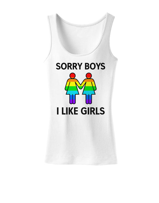 Sorry Boys I Like Girls Lesbian Rainbow Womens Tank Top-Womens Tank Tops-TooLoud-White-X-Small-Davson Sales