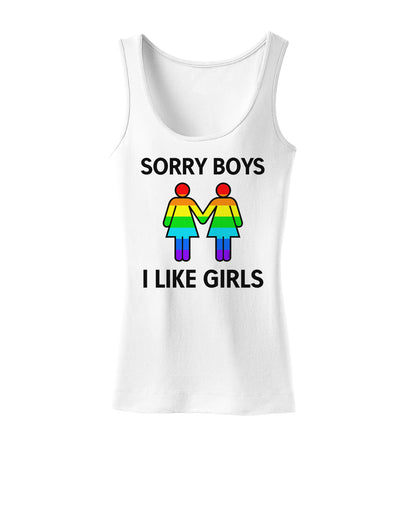 Sorry Boys I Like Girls Lesbian Rainbow Womens Tank Top-Womens Tank Tops-TooLoud-White-X-Small-Davson Sales