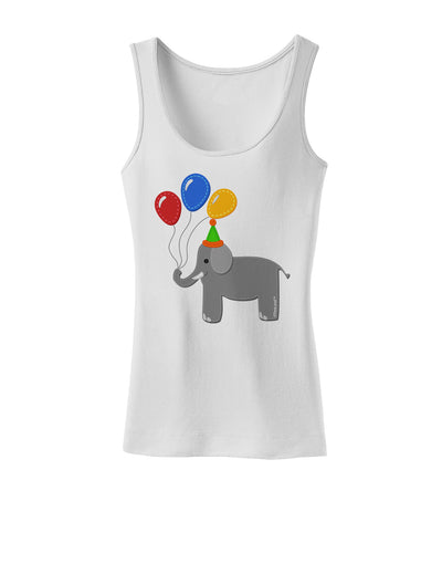 Cute Elephant with Balloons Womens Tank Top-Womens Tank Tops-TooLoud-White-X-Small-Davson Sales