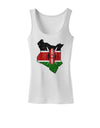 Kenya Flag Silhouette Distressed Womens Petite Tank Top-TooLoud-White-X-Small-Davson Sales