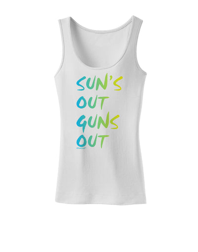 Suns Out Guns Out - Gradient Colors Womens Tank Top-Womens Tank Tops-TooLoud-White-X-Small-Davson Sales