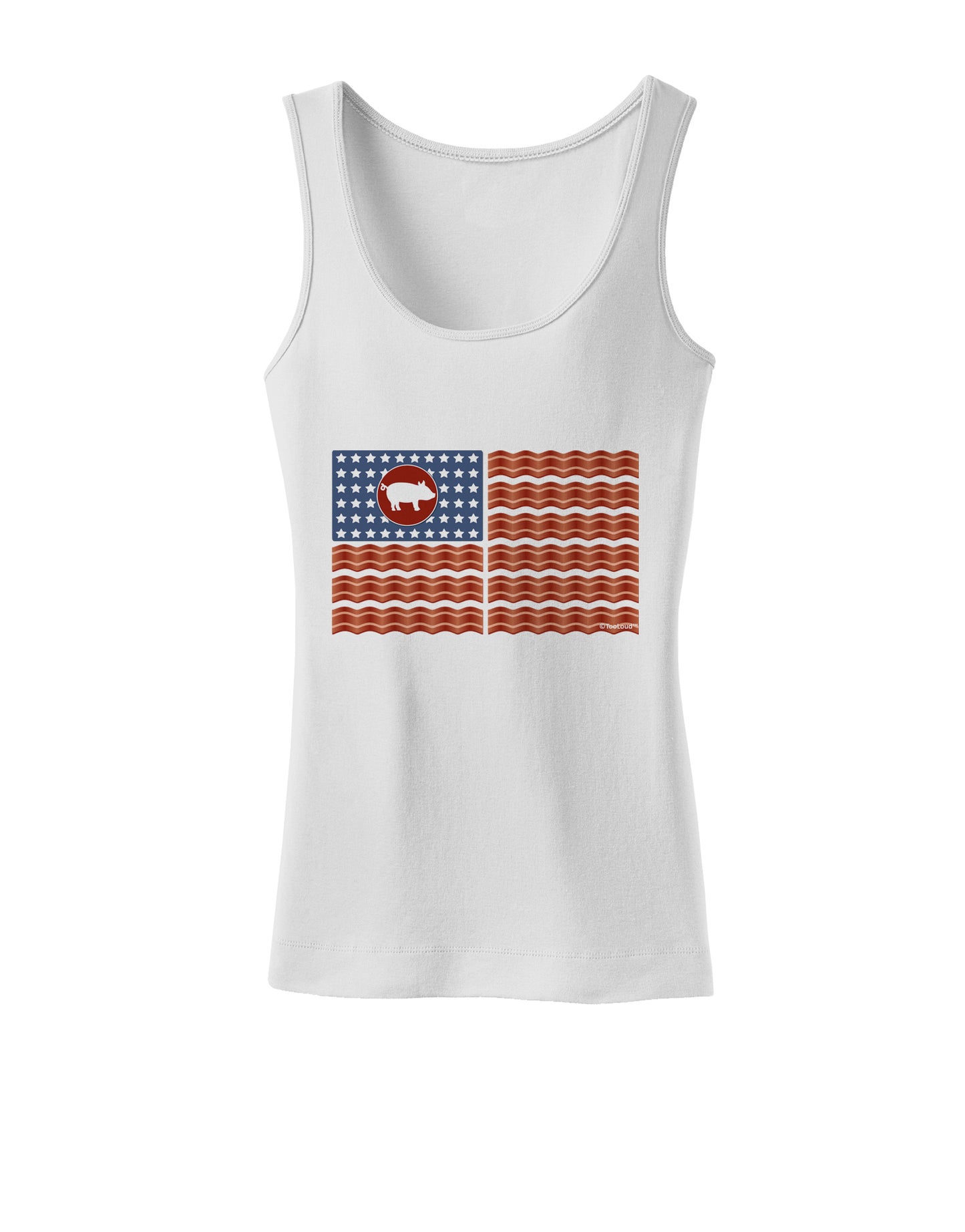 American Bacon Flag Womens Tank Top-Womens Tank Tops-TooLoud-White-X-Small-Davson Sales
