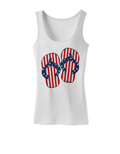 Stars and Stripes Flip Flops Womens Tank Top-Womens Tank Tops-TooLoud-White-X-Small-Davson Sales