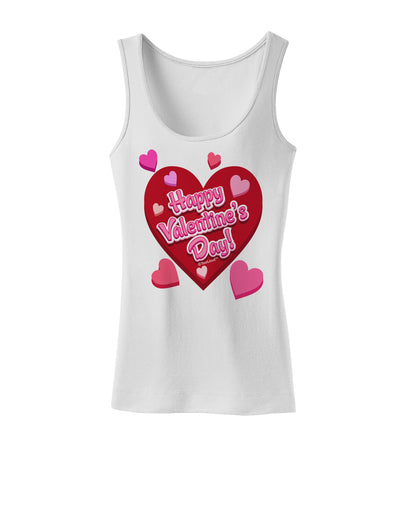 Happy Valentine's Day Romantic Hearts Womens Tank Top-Womens Tank Tops-TooLoud-White-X-Small-Davson Sales