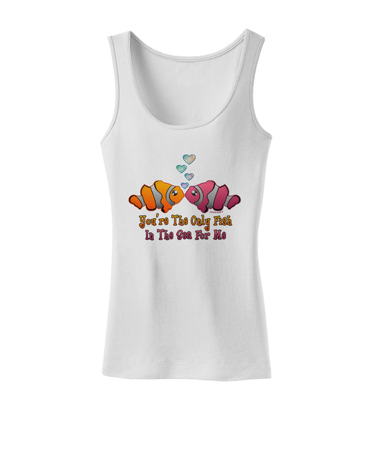 Kissy Clownfish Only Fish In The Sea Womens Petite Tank Top-TooLoud-White-X-Small-Davson Sales