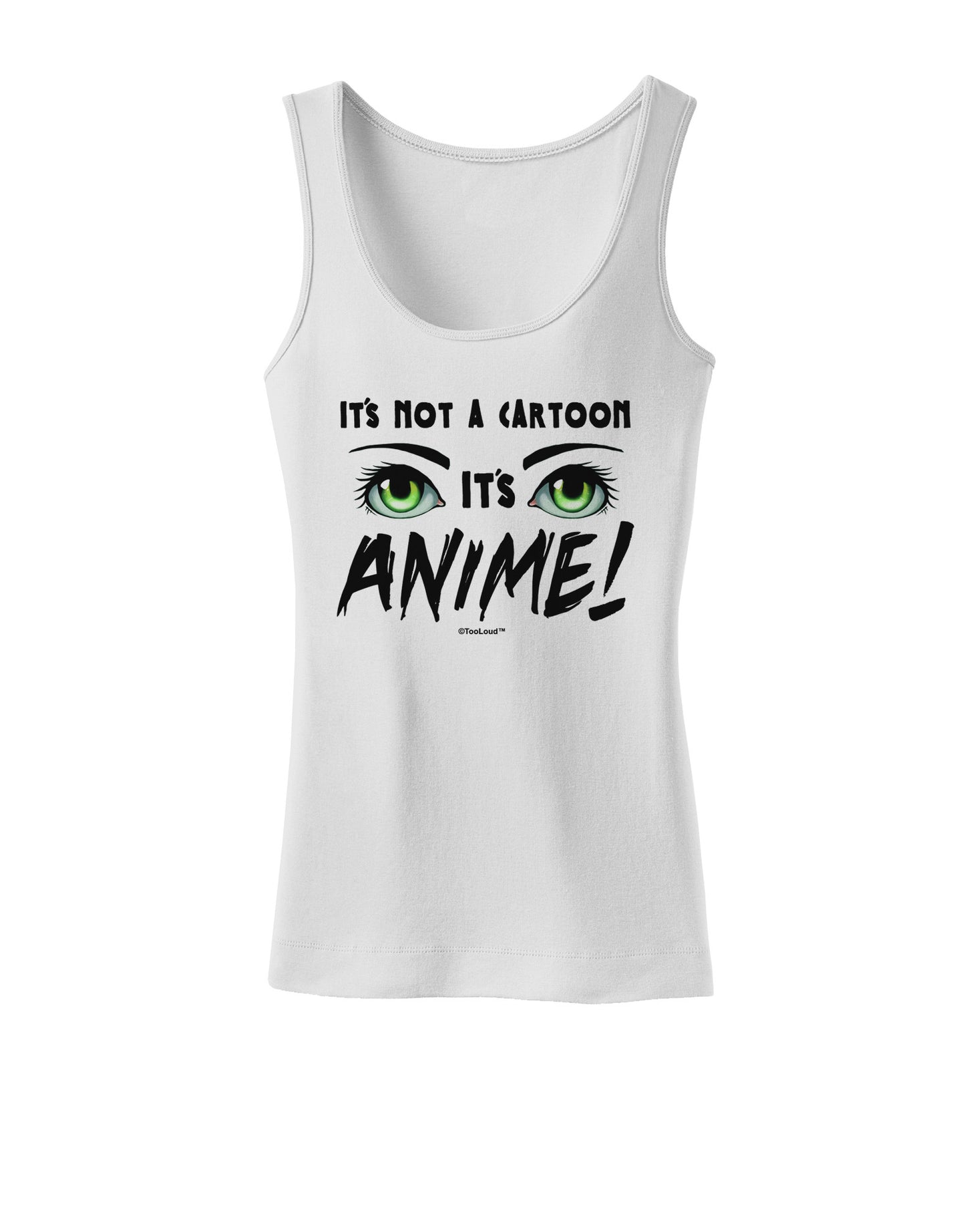Not A Cartoon Eyes Green Womens Petite Tank Top-TooLoud-White-X-Small-Davson Sales