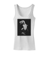 Tyrannosaurus Rex Design - Grayscale Womens Tank Top by TooLoud-Womens Tank Tops-TooLoud-White-X-Small-Davson Sales