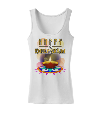 Happy Deepavali - Rangoli and Diya Womens Tank Top by-Womens Tank Tops-TooLoud-White-X-Small-Davson Sales