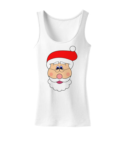 Santa Claus Face Christmas Womens Tank Top-Womens Tank Tops-TooLoud-White-X-Small-Davson Sales