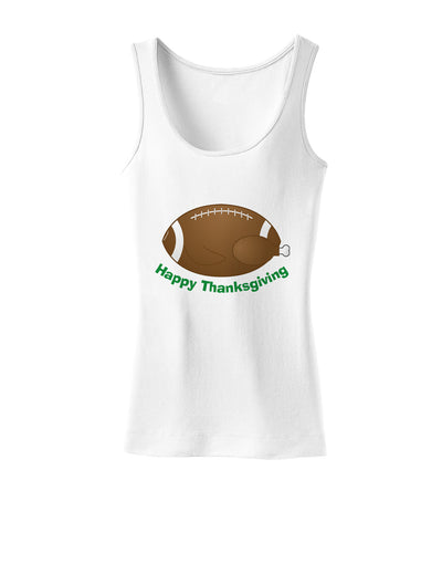 Football Turkey Happy Thanksgiving Womens Tank Top-Womens Tank Tops-TooLoud-White-X-Small-Davson Sales