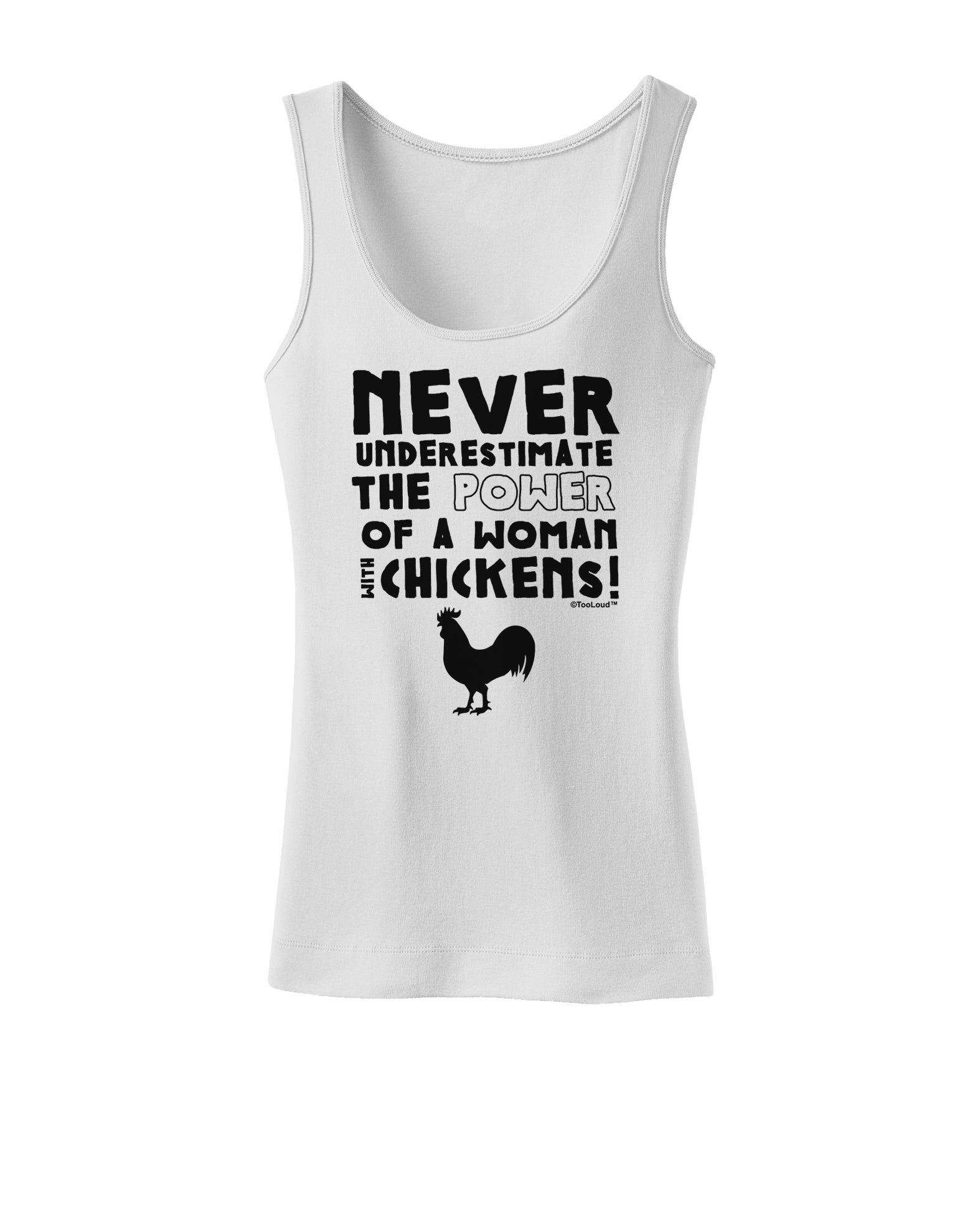 A Woman With Chickens Womens Petite Tank Top-TooLoud-White-X-Small-Davson Sales