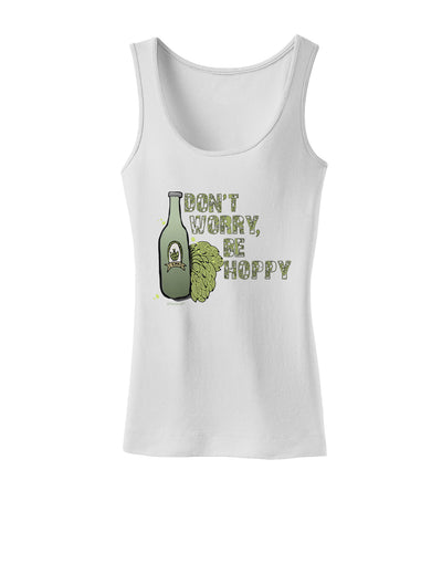 Don't Worry Be Hoppy Womens Petite Tank Top-Womens Tank Tops-TooLoud-White-X-Small-Davson Sales