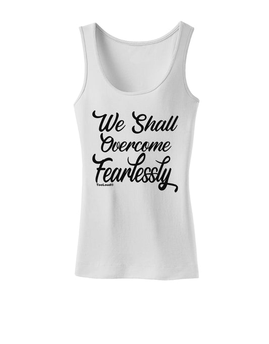 We shall Overcome Fearlessly Womens Petite Tank Top-Womens Tank Tops-TooLoud-White-X-Small-Davson Sales