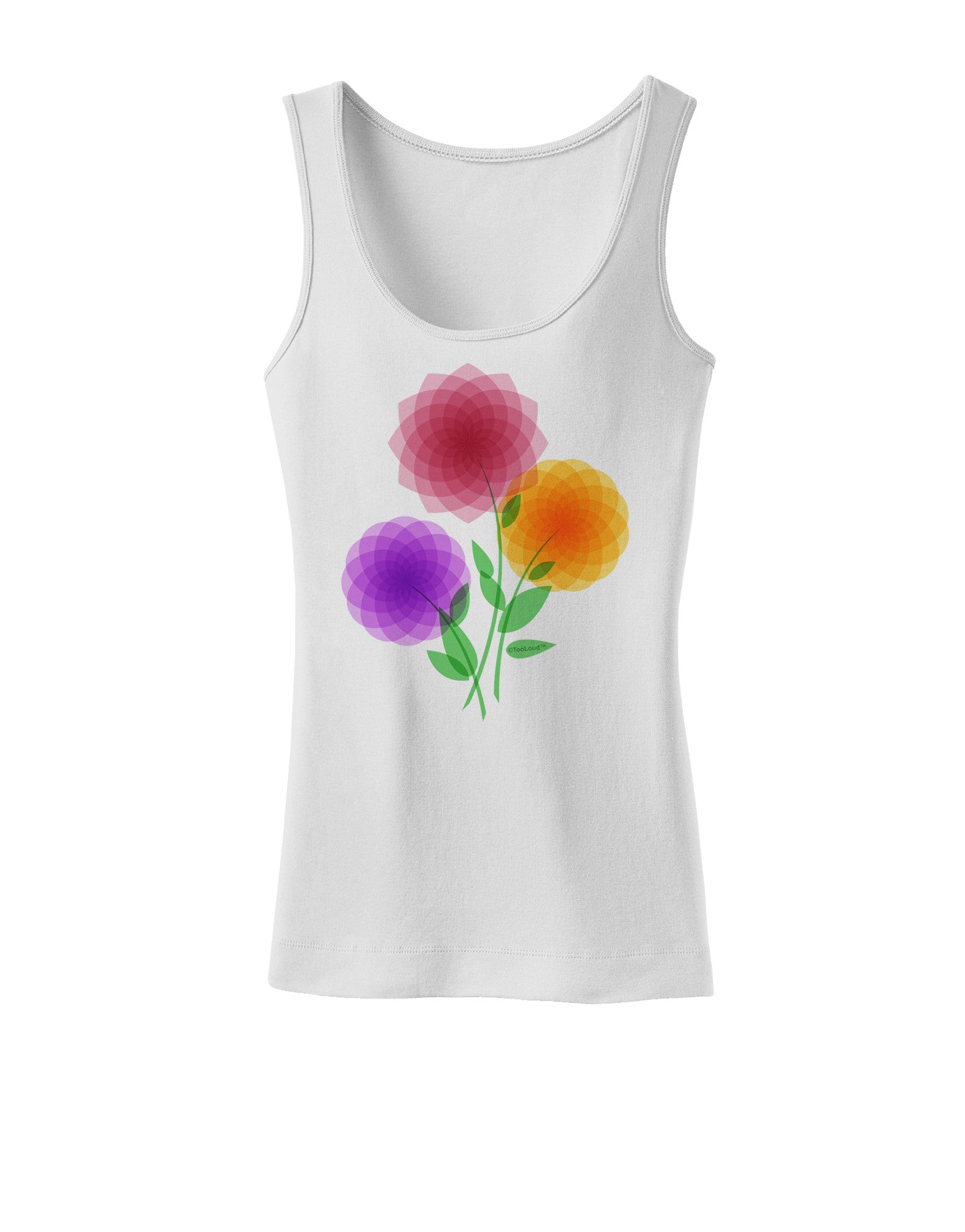 Crystal Dahlias Womens Petite Tank Top-TooLoud-White-X-Small-Davson Sales