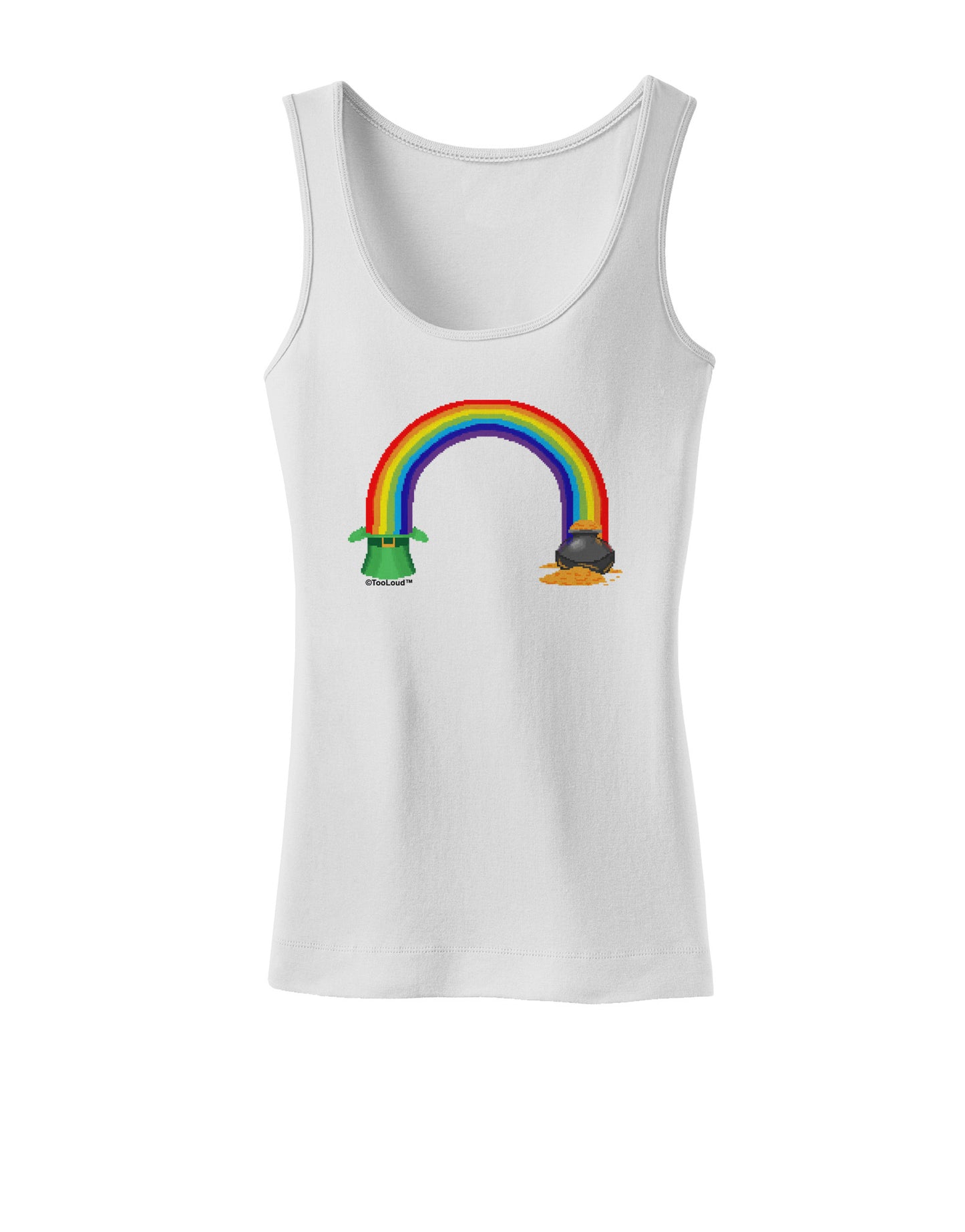 Pixel Pot of Gold Womens Petite Tank Top-TooLoud-White-X-Small-Davson Sales
