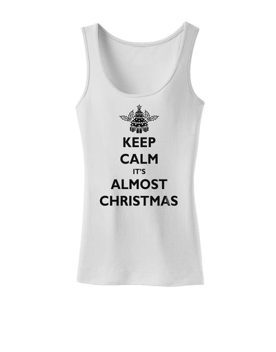 Keep Calm It's Almost Christmas Womens Tank Top-Womens Tank Tops-TooLoud-White-X-Small-Davson Sales