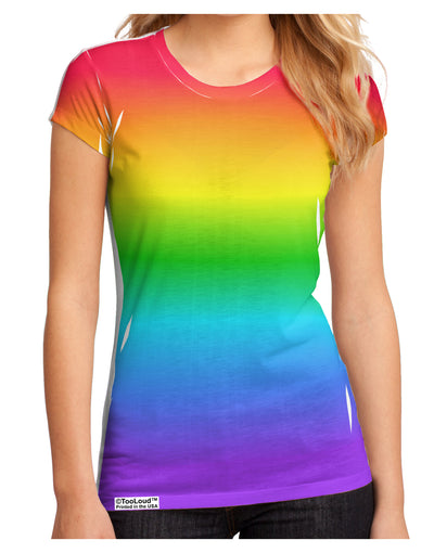 Horizontal Rainbow Gradient Juniors Sub Tee Single Side All Over Print by-TooLoud-White-Small-Davson Sales