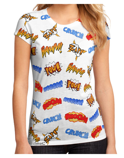 Onomatopoeia All Over Print Juniors Sub Tee Single Side All Over Print-TooLoud-White-Small-Davson Sales