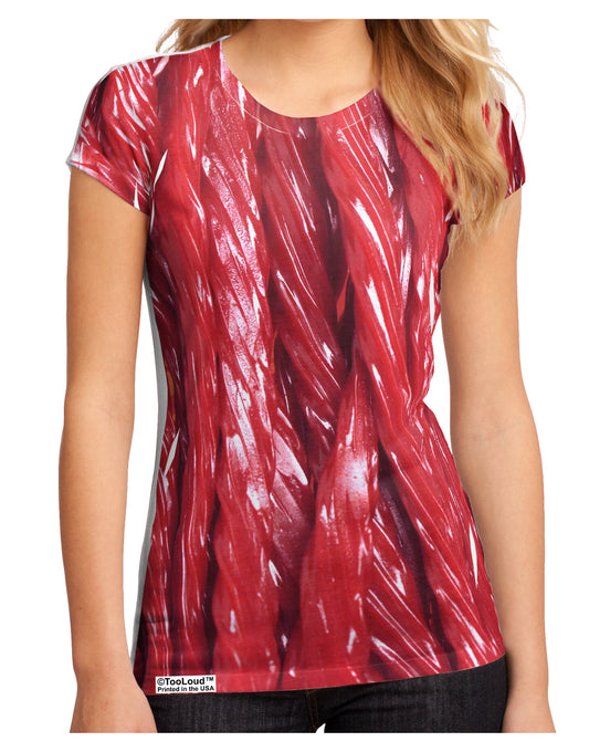 Red Rope Candy All Over Juniors Sub Tee Single Side All Over Print-TooLoud-White-Small-Davson Sales
