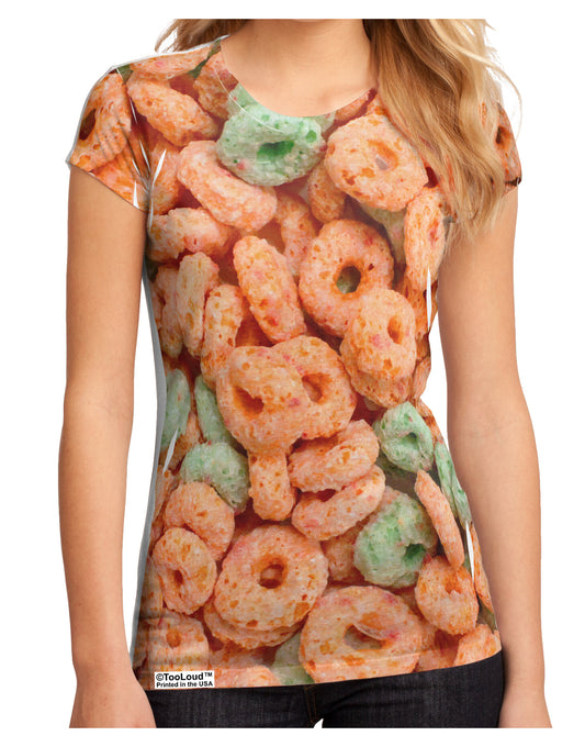 Orange and Green Cereal All Over Juniors Sub Tee Single Side All Over Print-TooLoud-White-Small-Davson Sales