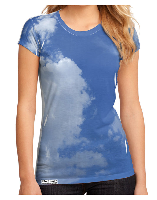 Clouds All Over Juniors Sub Tee Single Side All Over Print-TooLoud-White-Small-Davson Sales