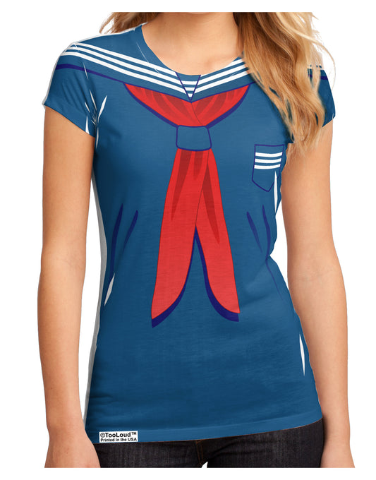 School Uniform Costume - Blue Juniors Sub Tee Single Side All Over Print-TooLoud-White-Small-Davson Sales