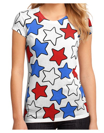 Red White And Blue Stars Juniors Sub Tee Single Side by TooLoud-TooLoud-White-Small-Davson Sales