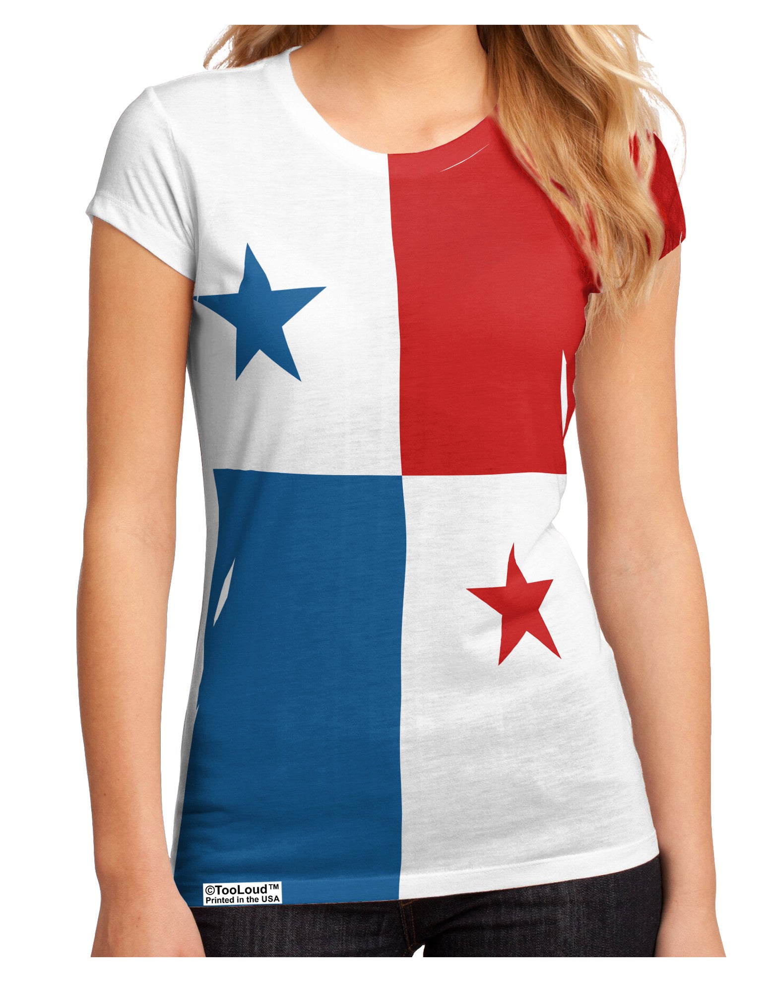 Panama Flag AOP Juniors Petite Sub Tee Single Side All Over Print-TooLoud-White-Small-Davson Sales