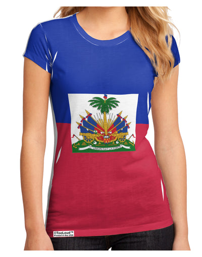 Haiti Flag AOP Juniors Petite Sub Tee Single Side All Over Print-TooLoud-White-Small-Davson Sales