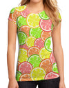 Colorful Citrus Fruits Juniors Sub Tee Single Side All Over Print-TooLoud-White-Small-Davson Sales