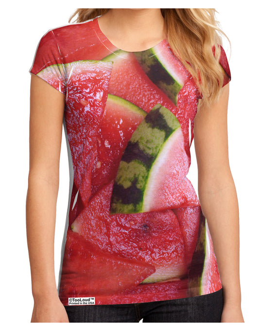 Watermelon Everywhere Juniors Sub Tee Single Side All Over Print-TooLoud-White-Small-Davson Sales