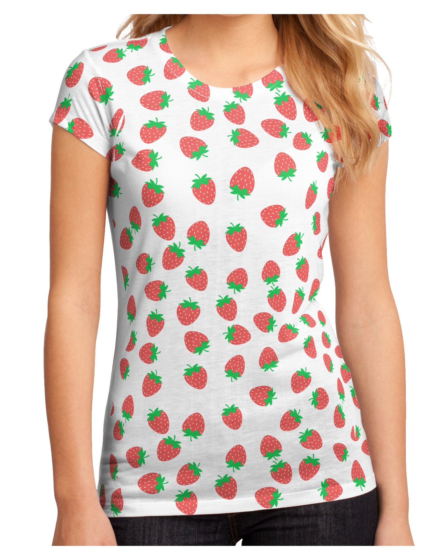 Strawberries Everywhere Juniors Sub Tee Single Side by TooLoud-TooLoud-White-Small-Davson Sales