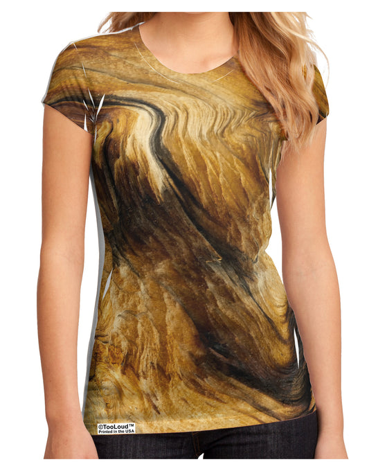 TooLoud Wood Texture AOP Juniors Sub Tee Single Side All Over Print-TooLoud-White-Small-Davson Sales