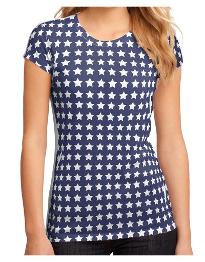 Americana Stars Pattern Juniors Sub Tee Single Side All Over Print-TooLoud-White-Small-Davson Sales