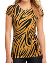 Tiger Print Juniors Sub Tee Single Side All Over Print-TooLoud-White-Small-Davson Sales