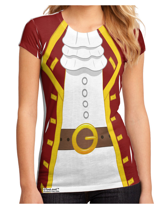 Pirate Captain Costume - Red Juniors Sub Tee Single Side All Over Print-TooLoud-White-Small-Davson Sales