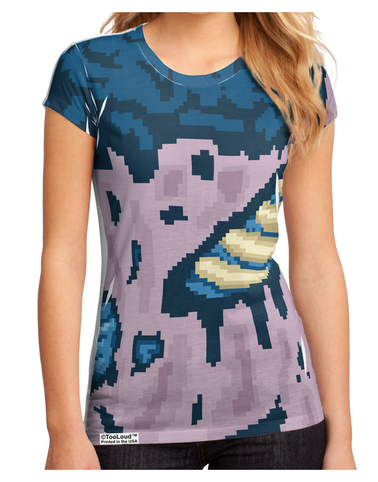 Pixel Zombie Costume Blue Juniors Sub Tee Single Side All Over Print-TooLoud-White-Small-Davson Sales
