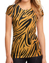 Tiger Print Juniors Sub Tee Dual Sided All Over Print-TooLoud-White-Small-Davson Sales