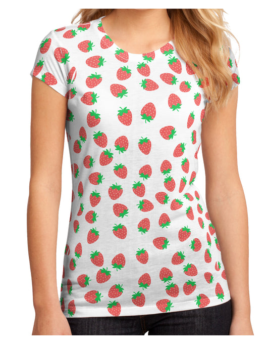 Strawberries Everywhere Juniors Sub Tee Dual Sided by TooLoud-TooLoud-White-Small-Davson Sales
